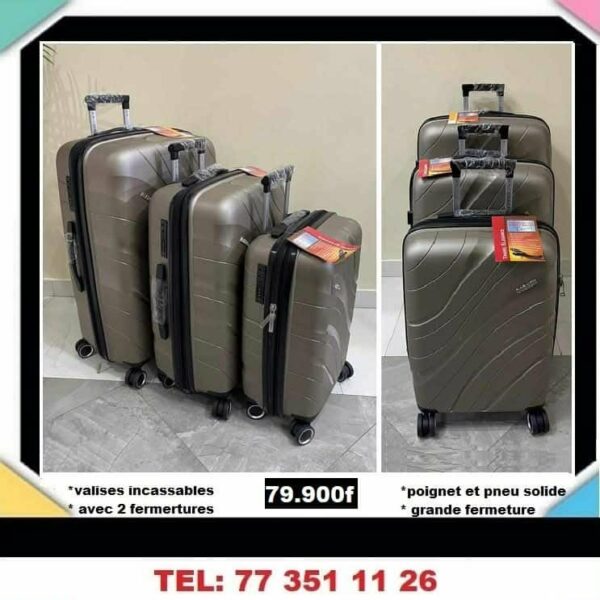 lot de 3 valises en silicone incassable 20 24 28 pouce qualité premium Polypropylène