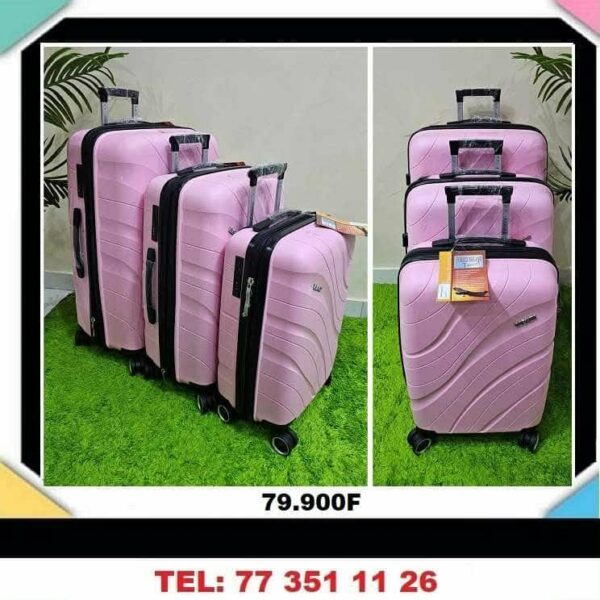 lot de 3 valises en silicone incassable 20 24 28 pouce qualité premium Polypropylène