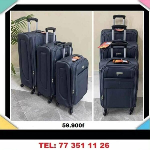 lot de 3 Valises à roulettes amovible, étanche, sac de voyage à main, grande capacité, valise à roulettes avec code de securite
