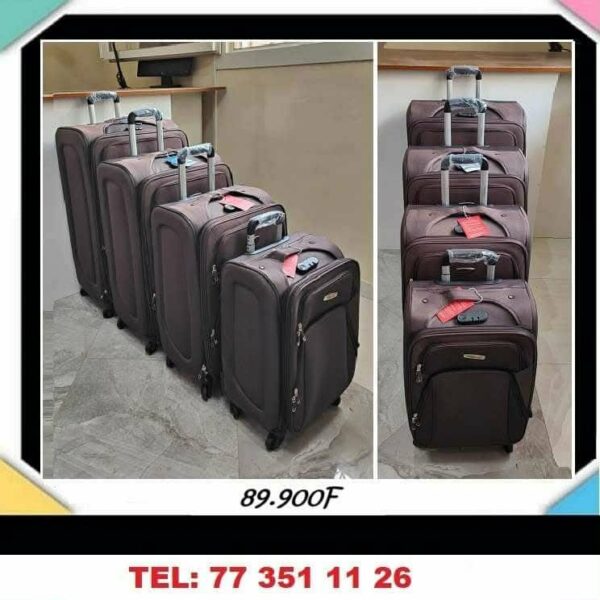 lot de 4 Valises à roulettes amovible, étanche, sac de voyage à main, grande capacité, valise à roulettes avec code de securite