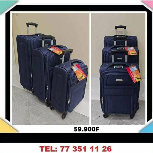 lot de 3 Valises à roulettes amovible, étanche, sac de voyage à main, grande capacité, valise à roulettes avec code de securite