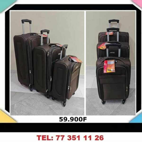 lot de 3 Valises à roulettes amovible, étanche, sac de voyage à main, grande capacité, valise à roulettes avec code de securite