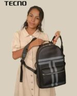 Sac à dos d'école Ultra Minimal II, tendance, rayures, , sport, athlétisme, parallèle, minimalisme, noir – Image 2