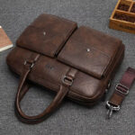 sac à bandoulière pour ordinateur portable mallette Haute qualité mode étanche affaires décontracté souple en cuir PU sac à bandoulière pour ordinateur portable mallette sac à main valise – Image 12