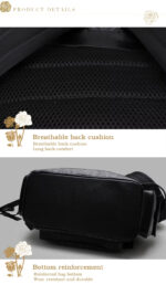 Sacs à dos de voyage en cuir de haute qualité pour hommes et femmes, nouvelle collection coréenne 2025, sacs à bandoulière de grande capacité, fourre-tout d'école – Image 13