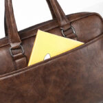 sac à bandoulière pour ordinateur portable mallette Haute qualité mode étanche affaires décontracté souple en cuir PU sac à bandoulière pour ordinateur portable mallette sac à main valise – Image 7