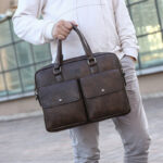 sac à bandoulière pour ordinateur portable mallette Haute qualité mode étanche affaires décontracté souple en cuir PU sac à bandoulière pour ordinateur portable mallette sac à main valise – Image 23