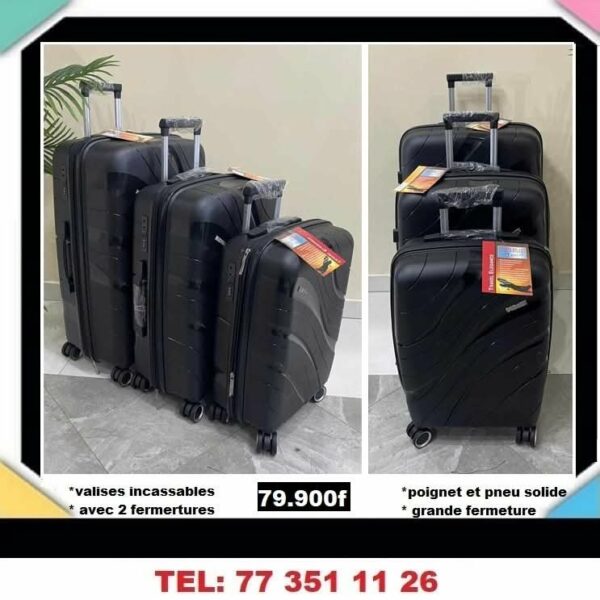 lot de 3 valises en silicone incassable 20 24 28 pouce qualité premium Polypropylène