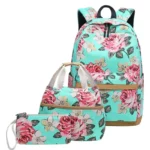 Sac à dos d'école pour adolescentes, sacs d'école légers pour enfants, sacs à dos de voyage en toile florale, ensemble de cartables