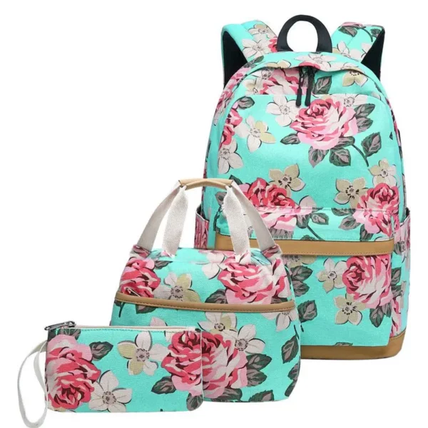 Sac à dos d'école pour adolescentes, sacs d'école légers pour enfants, sacs à dos de voyage en toile florale, ensemble de cartables