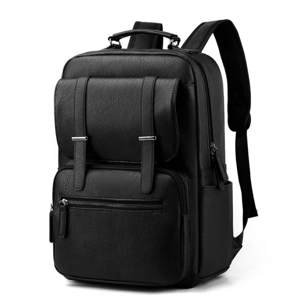 Sac à dos d'affaires pour hommes, cartable pour étudiants, sac pour ordinateur portable 15,6 pouces, sac à bandoulière de luxe en PU, sac à dos de voyage grande capacité