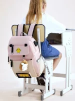 sac à dos à compartiments multiples, sac à dos résistant à l'eau, grande capacité, joli petit sac à dos de collège – Image 6