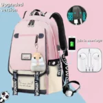 sac à dos à compartiments multiples, sac à dos résistant à l'eau, grande capacité, joli petit sac à dos de collège – Image 5