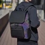 Sac à dos réfléchissant coloré pour homme, design de marque, motif losange, grande capacité, pour ordinateur portable 15 pouces, décontracté, pour l'école – Image 2