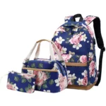 Sac à dos d'école pour adolescentes, sacs d'école légers pour enfants, sacs à dos de voyage en toile florale, ensemble de cartables – Image 5