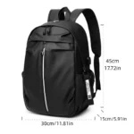 Sac à dos grande capacité pour homme, interface USB, anti-éclaboussures, pour ordinateur portable, style simple et décontracté, idéal pour les voyages – Image 6