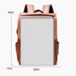 Large Capacity Vintage men's bag Teenage Backpacks PU Leather Fashion Schoolbag Man Multifunctional Backpack Men Zipper Designer – Image 5