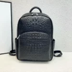 Sac à dos tendance en cuir véritable de vache pour homme, motif alligator, idéal pour les étudiants, marque de luxe, grand format, pour ordinateur portable, nouvelle collection 2026 – Image 2