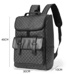Sacs à dos rétro à carreaux pour hommes, grande capacité, de voyage, d'école, design de luxe, sac à dos pour ordinateur portable 15 pouces – Image 4