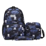 Ensemble de 3 sacs à dos pour fille, petit ours, pour écolière, sac à bandoulière double, sac de voyage, sac à livres, sac pour ordinateur portable, livre – Image 3