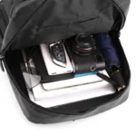 Sacs à dos pour hommes, ordinateur, loisirs quotidiens, étudiants, sacs en cuir PU, sacs d'école imperméables, mode garçons, multi-fermetures éclair pour le travail – Image 5