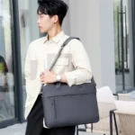 SAC Housse antichoc pour ordinateur portable 15,6 pouces pour MacBook HP Dell Acer, sac à bandoulière pour documents pour MacBook Air – Image 2