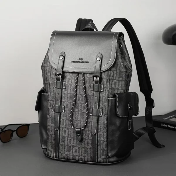 Sac à dos tendance pour homme, sacoche pour ordinateur portable 15 pouces, grande capacité, pour voyage en plein air, décontracté, imprimé lettres