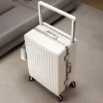 lot de 2 Valises de voyage à cadre en aluminium avec large poignée rétractable, multifonctionnelle, 20 à 24 pouces, – Image 3