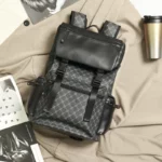 Sac à dos de voyage à imprimé floral pour homme, grande capacité, design de marque de luxe, cartable en cuir PU pour homme – Image 2