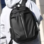 Sac à dos grande capacité pour homme, interface USB, anti-éclaboussures, pour ordinateur portable, style simple et décontracté, idéal pour les voyages – Image 3
