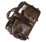 Sac pour ordinateur portable 15,6 pouces en cuir véritable italien de haute qualité pour homme, sacoche de bureau, fourre-tout, sac à bandoulière, sacoche – Image 3