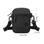 Mini sac bandoulière en nylon de couleur unie, mini sac bandoulière réglable, porte-monnaie pour téléphone portable et passeport pour homme – Image 5