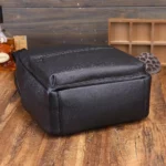 Sac à dos tendance en cuir véritable pour homme, sacoche d'école de luxe en cuir naturel pour étudiant – Image 6