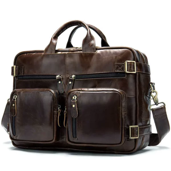 Sac pour ordinateur portable 15,6 pouces en cuir véritable italien de haute qualité pour homme, sacoche de bureau, fourre-tout, sac à bandoulière, sacoche