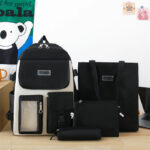 Ensemble de 3 sacs à dos pour fille, petit ours, pour écolière, sac à bandoulière double, sac de voyage, sac à livres, sac pour ordinateur portable, livre – Image 3