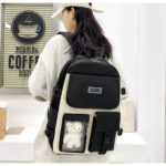 Ensemble de 3 sacs à dos pour fille, petit ours, pour écolière, sac à bandoulière double, sac de voyage, sac à livres, sac pour ordinateur portable, livre – Image 10