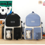 Ensemble de 3 sacs à dos pour fille, petit ours, pour écolière, sac à bandoulière double, sac de voyage, sac à livres, sac pour ordinateur portable, livre – Image 7