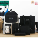 Ensemble de 3 sacs à dos pour fille, petit ours, pour écolière, sac à bandoulière double, sac de voyage, sac à livres, sac pour ordinateur portable, livre – Image 6