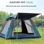 Tente de camping automatique à ouverture rapide, protection solaire, tente hexagonale portable et étanche