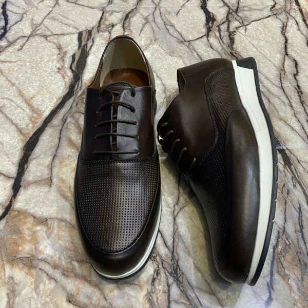 Chaussures de ville classique en cuir veritable pour hommes, confortables