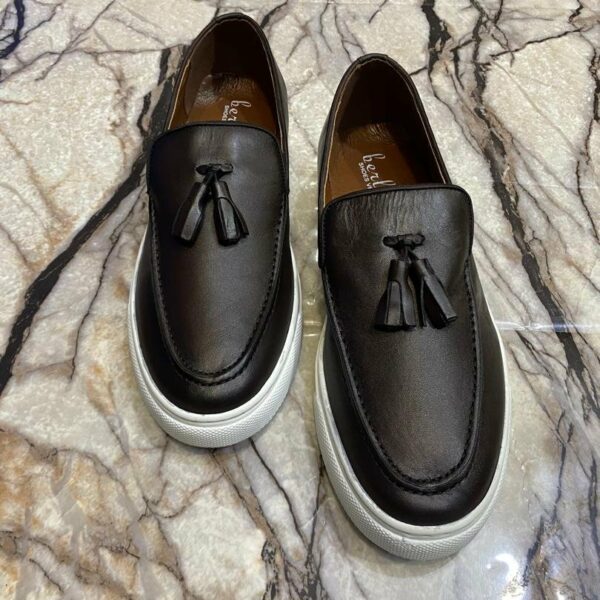 Chaussures de ville classique en cuir veritable pour hommes, confortable