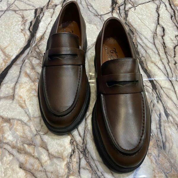 Chaussures de ville classique en cuir veritable pour hommes, confortable