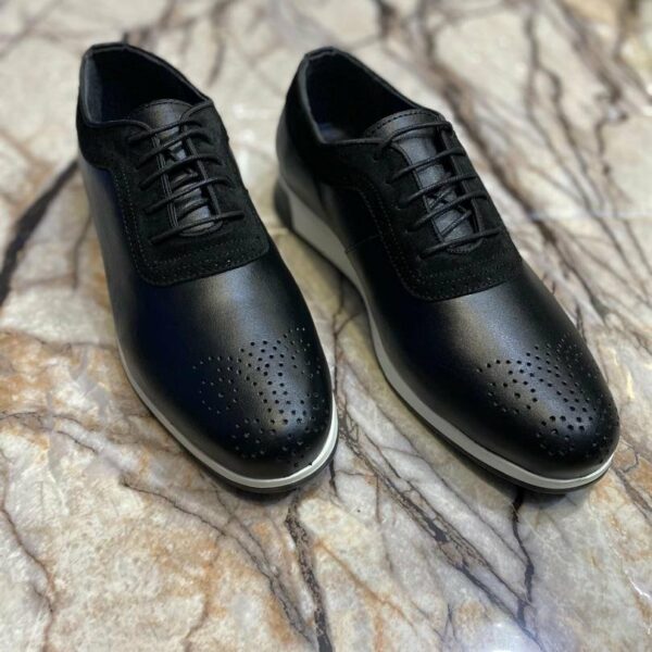 Chaussures de ville classique en cuir veritable pour hommes, confortables