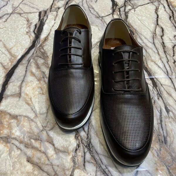 Chaussures de ville classique en cuir veritable pour hommes, confortables