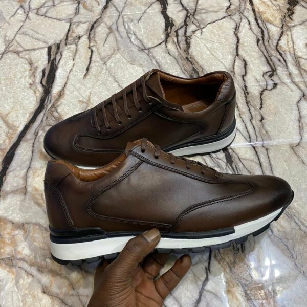 Chaussures de ville classique en cuir veritable pour hommes, confortables