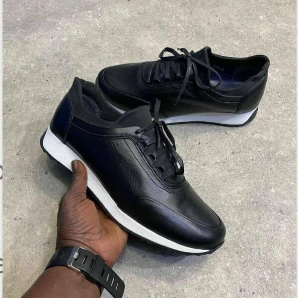 Chaussures de ville classique en cuir veritable pour hommes, confortables