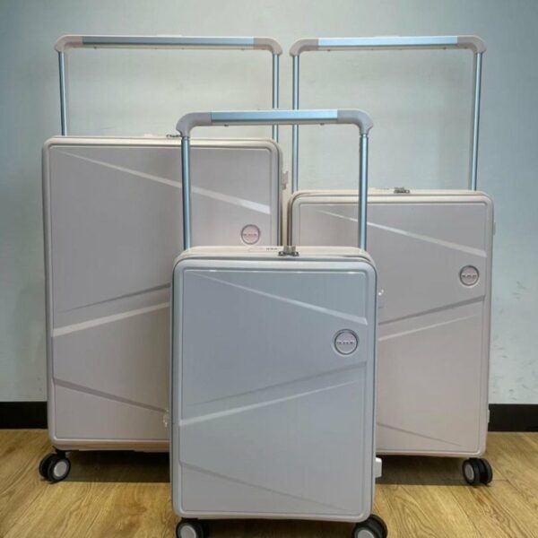 lot de 3 Valises à couvercle ouvert latéral, valise à roulettes multifonctionnelle extensible, boîte de mot de passe d'embarquement