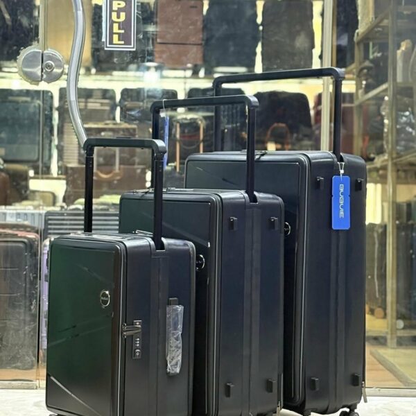 lot de 3 Valises à couvercle ouvert latéral, valise à roulettes multifonctionnelle extensible, boîte de mot de passe d'embarquement