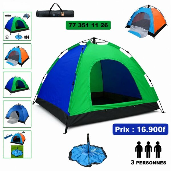tente automatique portable 3 places