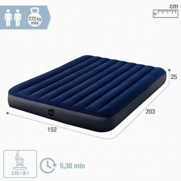 Matelas gonflable manuel - 2 places -  oreillers offerts